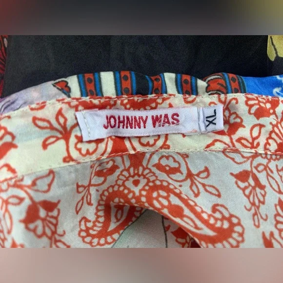 Johnny Was Black and Blue Asymmetrical Tie Front Sundress - Picture 11 of 16